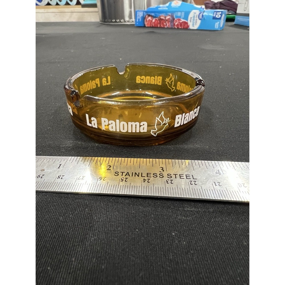 La Paloma Blanca Amber Ashtray‎ Vintage